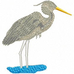 Egret Embroidery Design 3